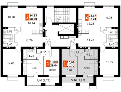 1-к. квартира, 29 м²