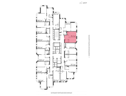 1-к. квартира, 35&nbsp;м²