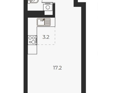 Студия, 32,2&nbsp;м²