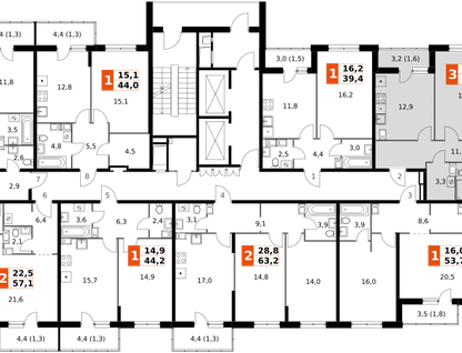 3-к. квартира, 87&nbsp;м²