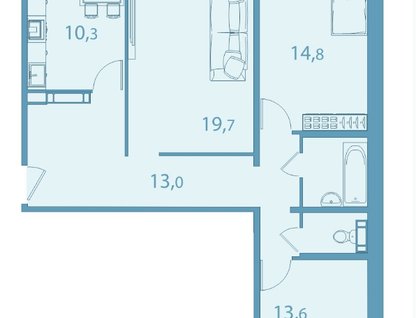 3-к. квартира, 84,2&nbsp;м²