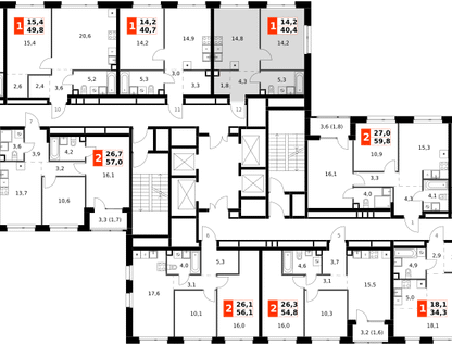1-к. квартира, 40&nbsp;м²