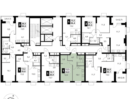 1-к. квартира, 34 м²