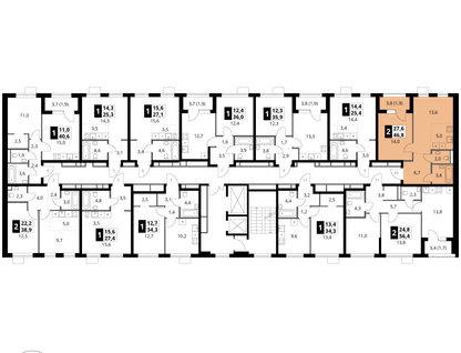 2-к. квартира, 46 м²