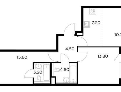 3-комнатная квартира, 61&nbsp;м²