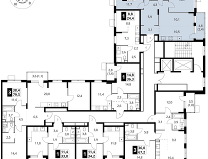 3-к. квартира, 66&nbsp;м²
