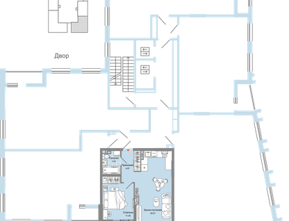 2-к. квартира, 54&nbsp;м²