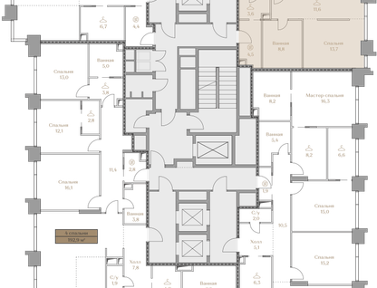 2-к. квартира, 127&nbsp;м²
