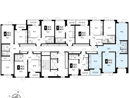 3-к. квартира, 77&nbsp;м²