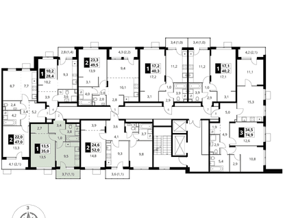 1-к. квартира, 35&nbsp;м²