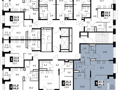 3-к. квартира, 84&nbsp;м²