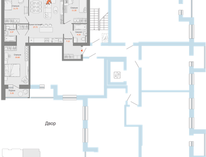 4-к. квартира, 86&nbsp;м²