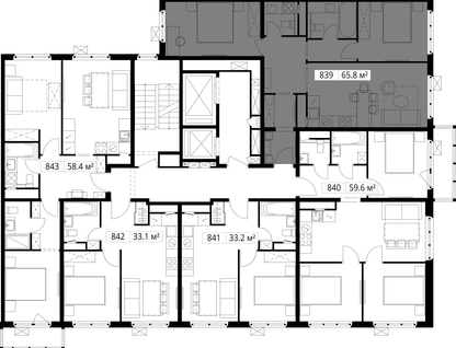 2-к. квартира, 65 м²