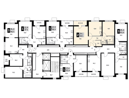 2-к. квартира, 59&nbsp;м²