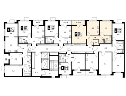 2-к. квартира, 59&nbsp;м²