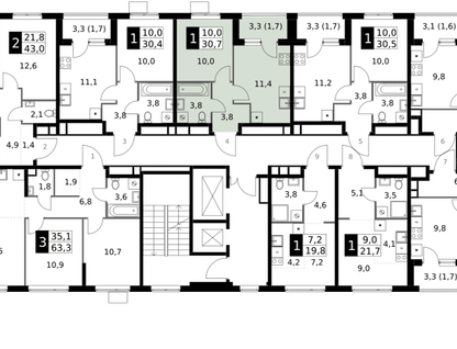 1-к. квартира, 30 м²