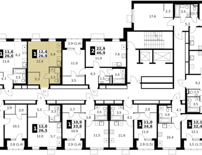 Студия, 26&nbsp;м²