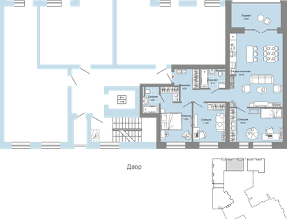 4-к. квартира, 98&nbsp;м²