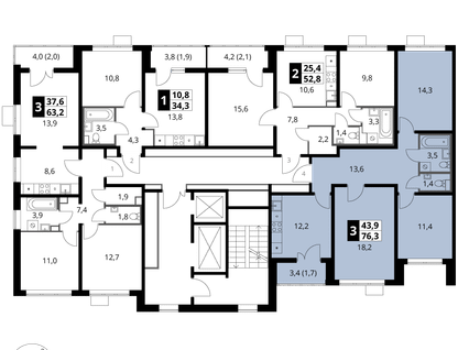 3-к. квартира, 76&nbsp;м²