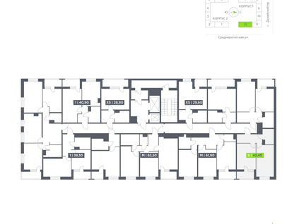 Студия, 43&nbsp;м²