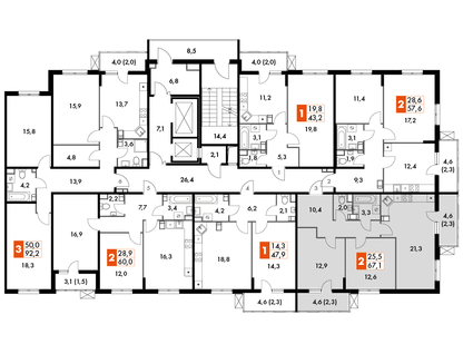 2-к. квартира, 67&nbsp;м²