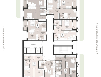 1-к. квартира, 69&nbsp;м²
