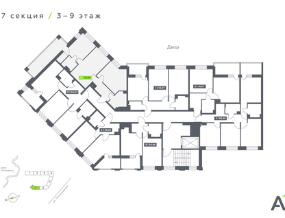 Студия, 63 м²