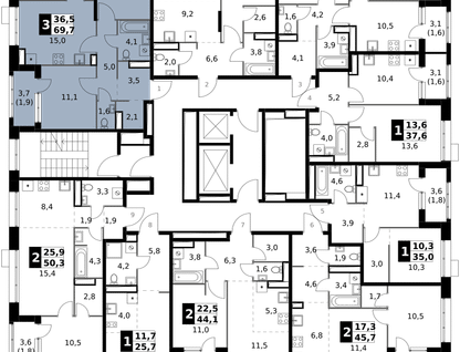 3-к. квартира, 69 м²