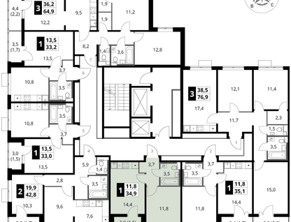 1-к. квартира, 34 м²