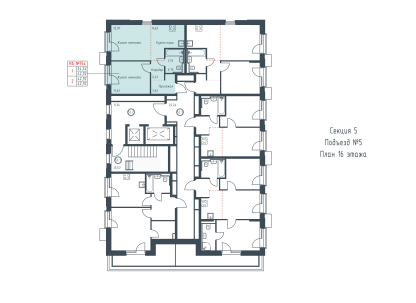 2-к. квартира, 42,9 м²