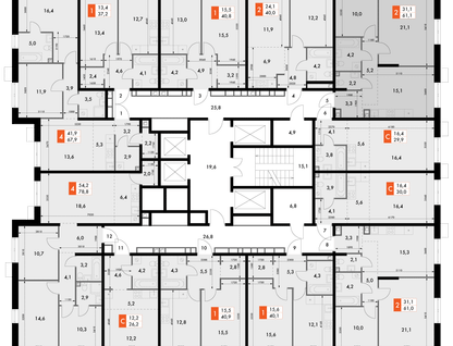 2-к. квартира, 61 м²