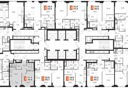 1-к. квартира, 39 м²