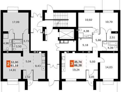2-к. квартира, 61&nbsp;м²