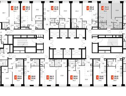 2-к. квартира, 53 м²