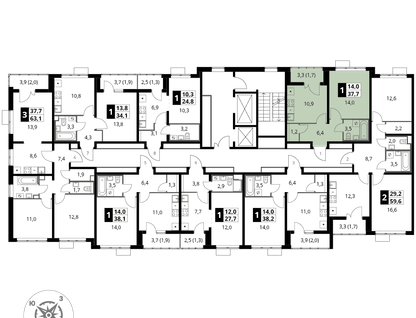 1-к. квартира, 38&nbsp;м²