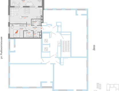 2-к. квартира, 68&nbsp;м²