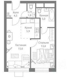 2-к. квартира, 46,2&nbsp;м²