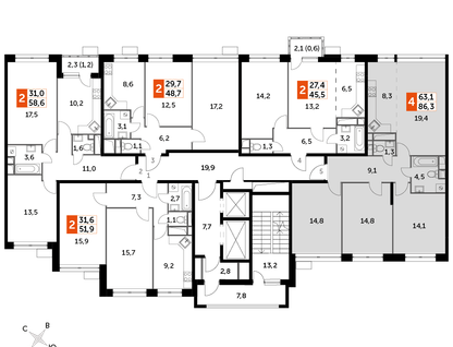 4-комнатная квартира, 86&nbsp;м²