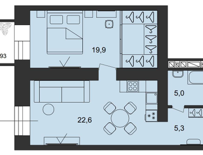 2-к. квартира, 52,8&nbsp;м²