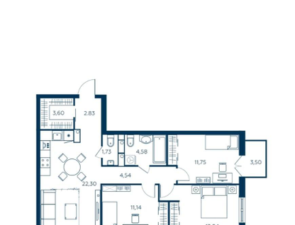3-к. квартира, 78&nbsp;м²