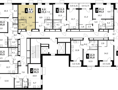 Студия, 23&nbsp;м²