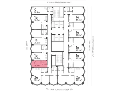 Студия, 18&nbsp;м²