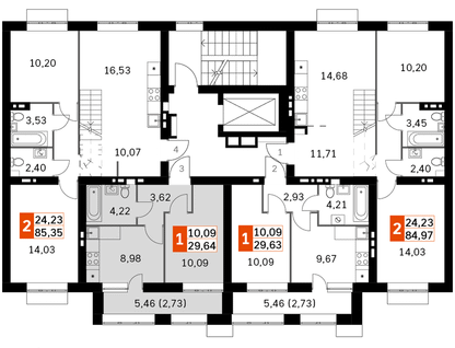 1-к. квартира, 29 м²