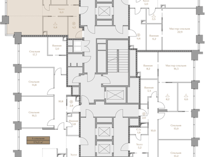 2-к. квартира, 123 м²