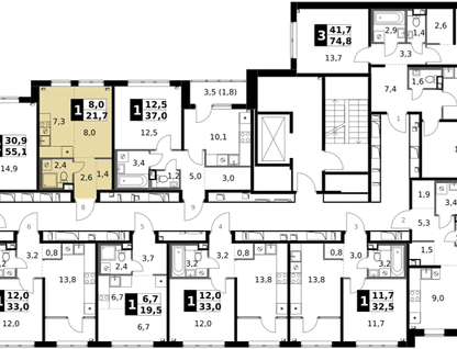Студия, 21 м²