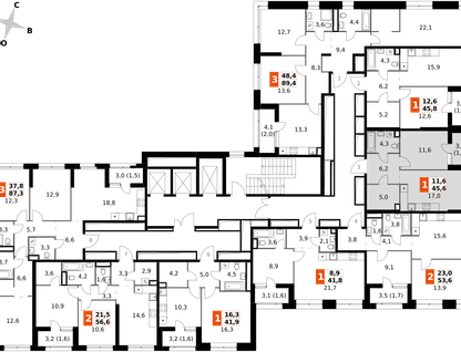1-к. квартира, 45 м²
