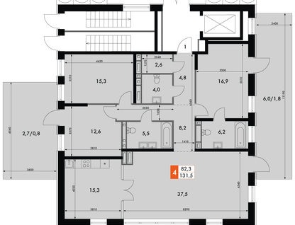 4-к. квартира, 144&nbsp;м²