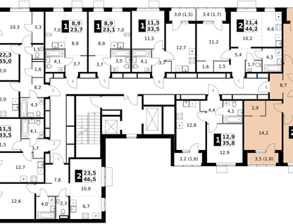 2-к. квартира, 63 м²