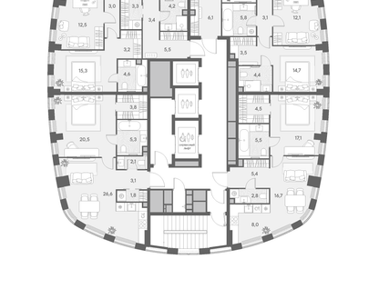 1-к. квартира, 63 м²