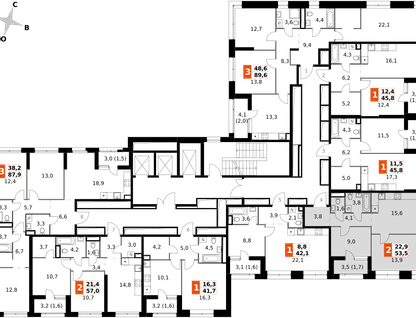 2-к. квартира, 53&nbsp;м²